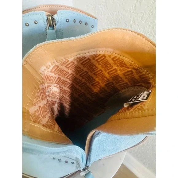 Dingo Womens Classy N' Sassy Snip Toe Leather Ankle Boots, Size 9 Denim Blue NWT - Picture 10 of 15